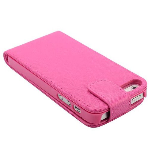 stijlvolle iphone 5 5s flipcase leder roze