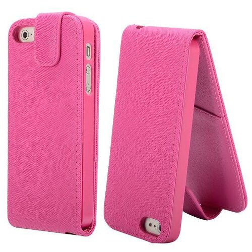 stijlvolle iphone 5 5s flipcase leder roze