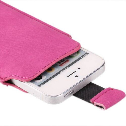 roze lederen iphone 5 5s hoesje