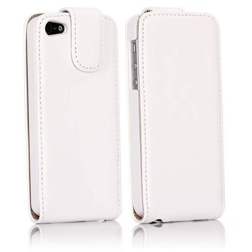 wit lederen flip case met spiegeltje iphone 5 5s