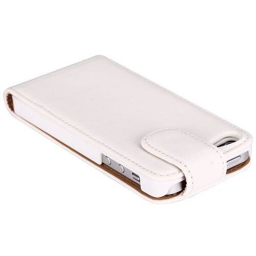 wit lederen flip case met spiegeltje iphone 5 5s