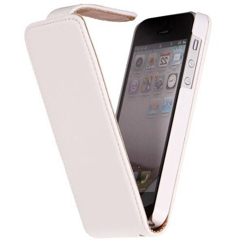 wit lederen flip case met spiegeltje iphone 5 5s