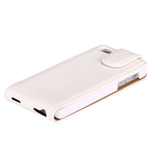 wit lederen flip case met spiegeltje iphone 5 5s