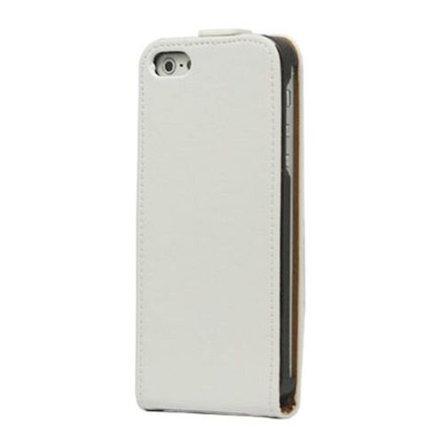 lederen classic flip case iphone 5 wit