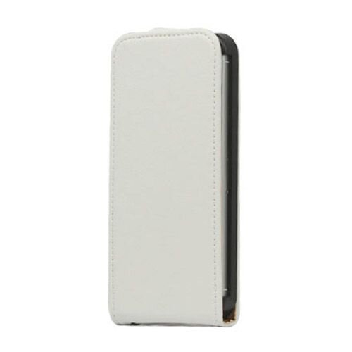 lederen classic flip case iphone 5 wit