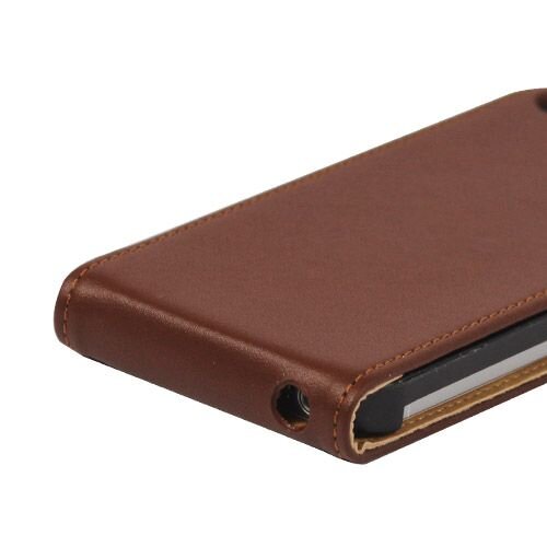 lederen classic flip case iphone 5 bruin lederen classic flip case iphone 5 bruin