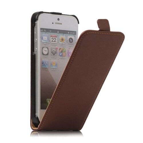 lederen classic flip case iphone 5 bruin lederen classic flip case iphone 5 bruin