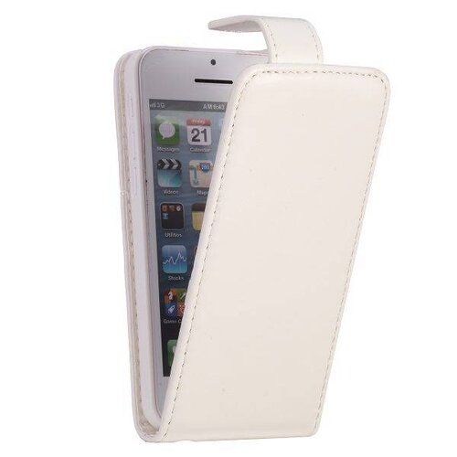 pu leren basic flipcase iphone 5c wit