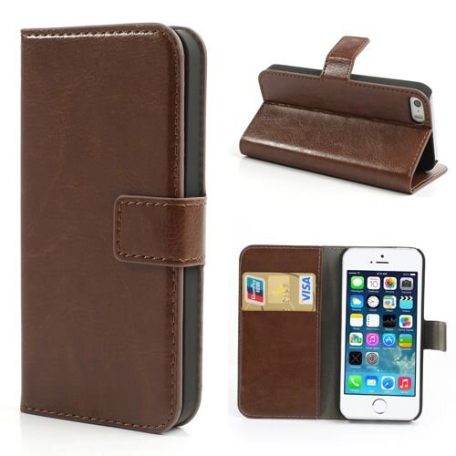 PU Leren Wallet iPhone 5(s) - Bruin