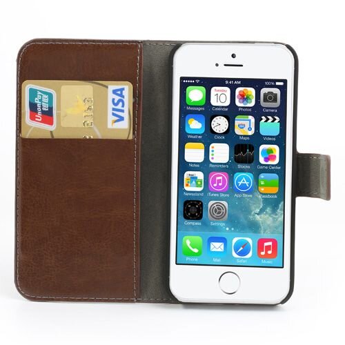 pu leren wallet iphone 5 s bruin pu leren wallet iphone 5 s bruin