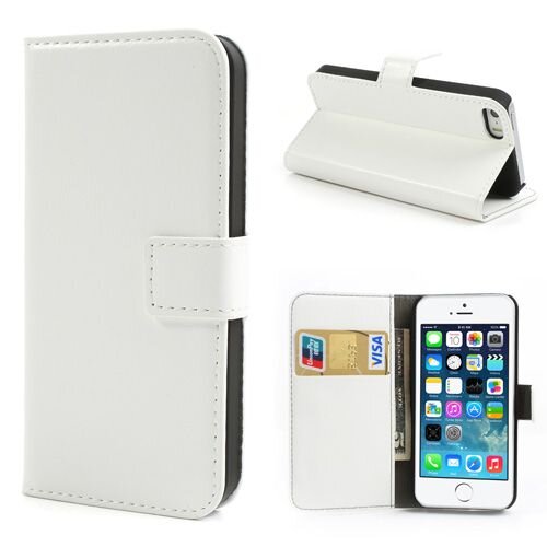 pu leren wallet iphone 5 s wit
