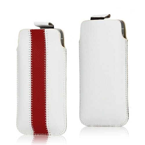 Wit/Rood Lederen iPhone 5/5S hoesje