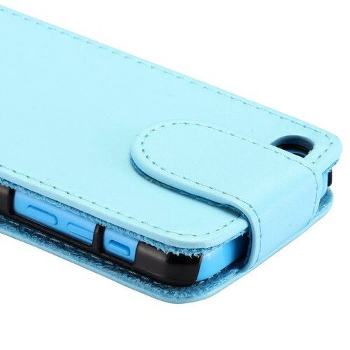 iphone 5c flip case lichtblauw