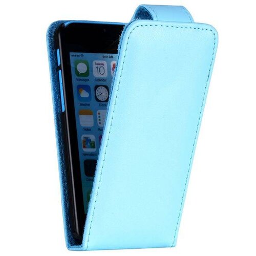 iphone 5c flip case lichtblauw