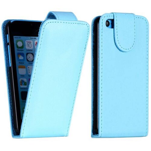 iphone 5c flip case lichtblauw