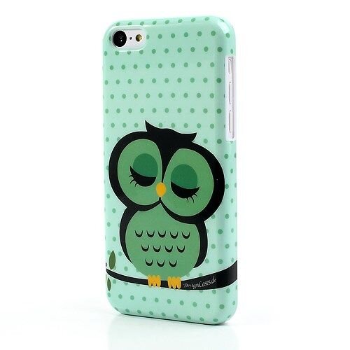 Uilenserie groene uil iphone 5c hardcase