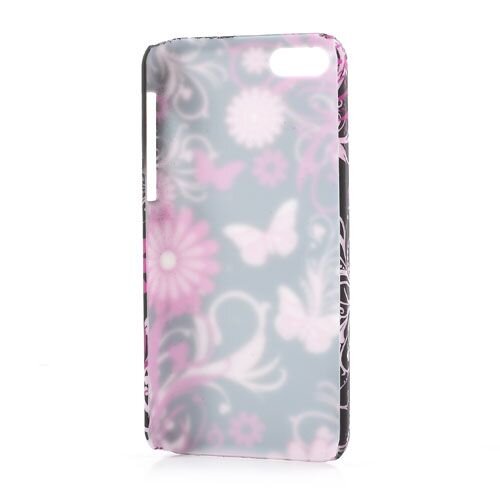 rubber coating hardcase iphone 5c vlinders flora zwart