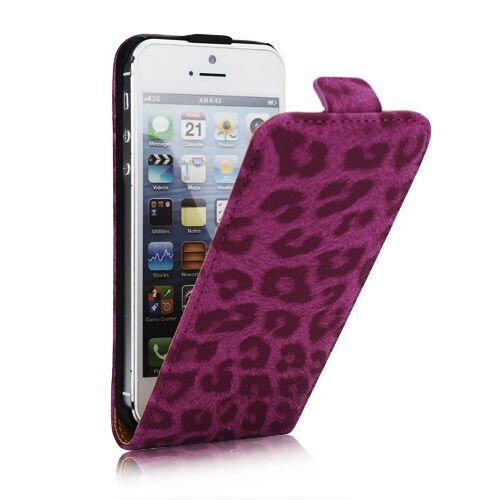 roze luipaard flipcase iphone 5 5s