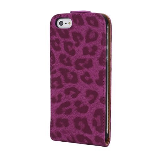 roze luipaard flipcase iphone 5 5s