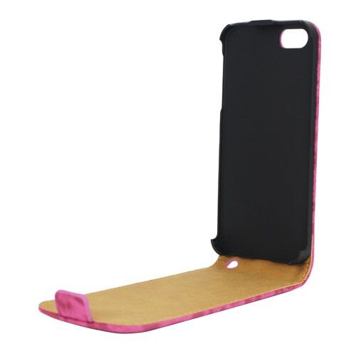 roze luipaard flipcase iphone 5 5s
