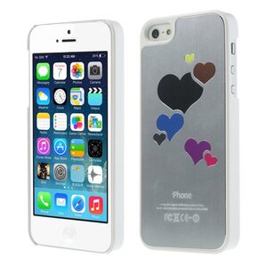 Hardcase hartjes voor iphone 5 zilver