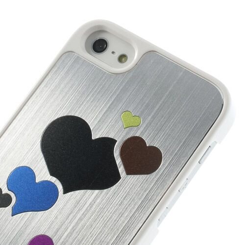 hardcase hartjes voor iphone 5 zilver