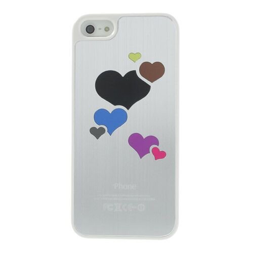 hardcase hartjes voor iphone 5 zilver