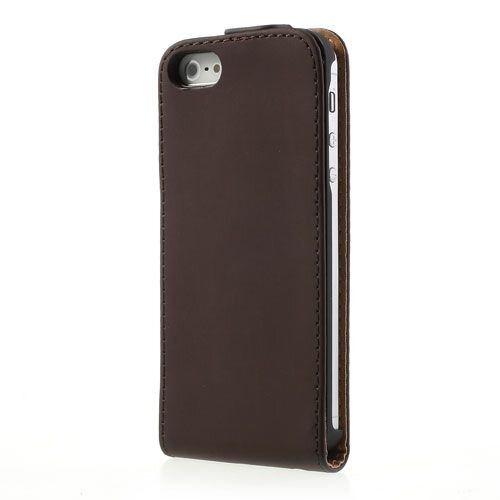 lederen case iphone 5 koffiebruin