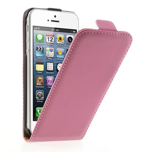 Lederen case iphone 5 roze