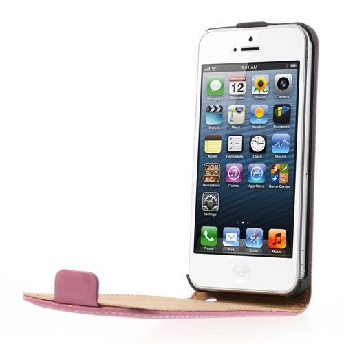 lederen case iphone 5 roze
