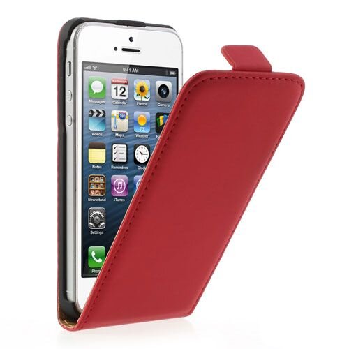 Lederen case iphone 5 rood