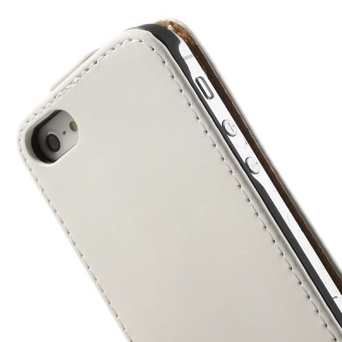 lederen case iphone 5 wit