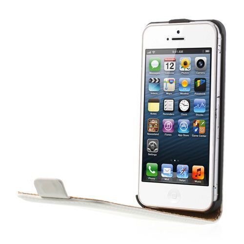 lederen case iphone 5 wit