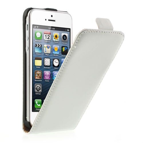 lederen case iphone 5 wit