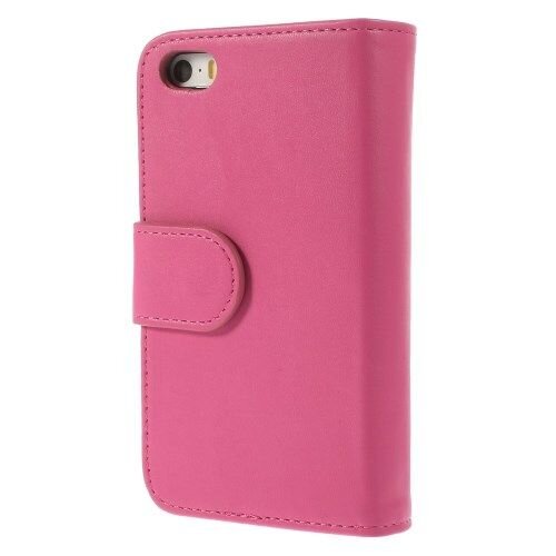 lederen pu portemonnee case iphone 5 roze