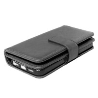 Crazy Horse 9 kaartsleuven lederen portemonnee hoesje voor iPhone SE / 5s / 5 - zwart