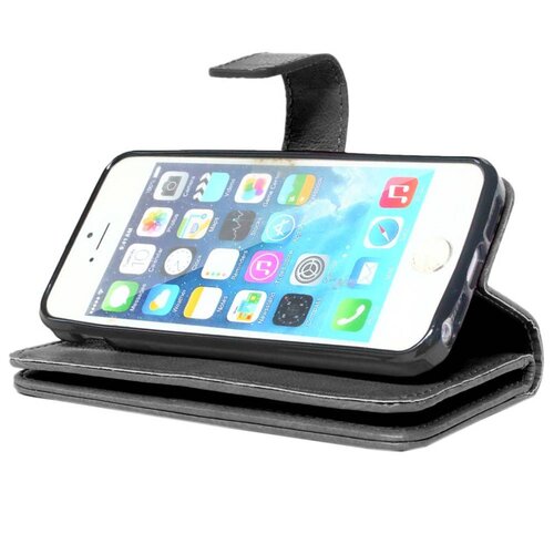 Crazy Horse crazy horse 9 kaartsleuven lederen portemonnee hoesje voor iphone se 5s 5 zwart Crazy Horse crazy horse 9 kaartsleuven lederen portemonnee hoesje voor iphone se 5s 5 zwart