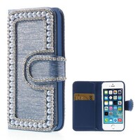 Parel Wallet case iphone 5 blauw
