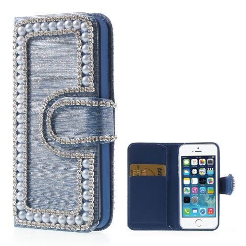 parel wallet case iphone 5 blauw parel wallet case iphone 5 blauw