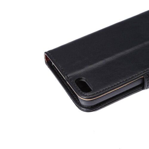 Crazy Horse crazy horse wallet standaard pu leren hoes voor de iphone se 5 s zwart