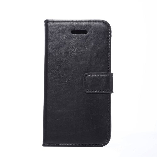 Crazy Horse crazy horse wallet standaard pu leren hoes voor de iphone se 5 s zwart