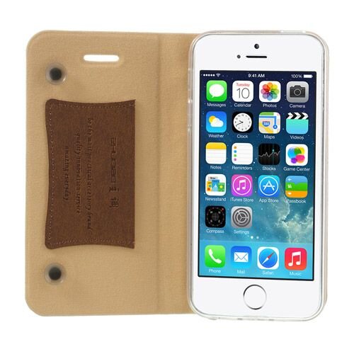 lederen stand case iphone 5 mintgroen