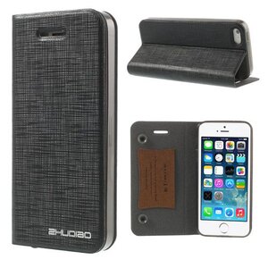Lederen stand case iphone 5 zwart Lederen stand case iphone 5 zwart
