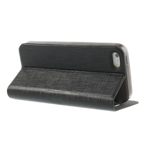 lederen stand case iphone 5 zwart 6655325