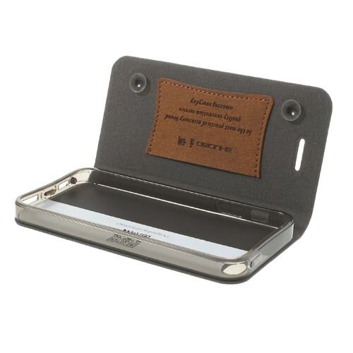 lederen stand case iphone 5 zwart 6655325