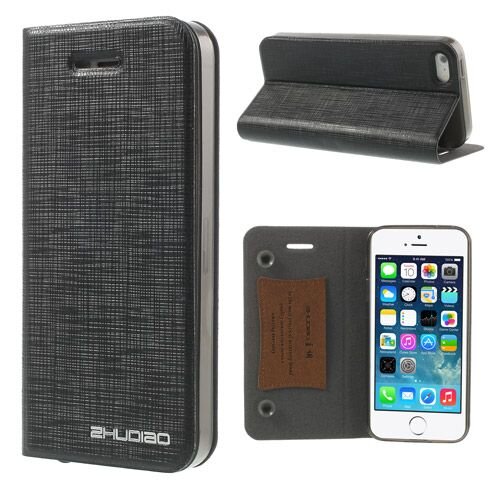 lederen stand case iphone 5 zwart 6655325