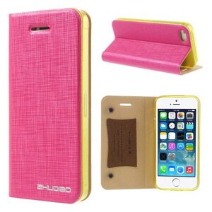 Lederen stand case iphone 5 roze Lederen stand case iphone 5 roze