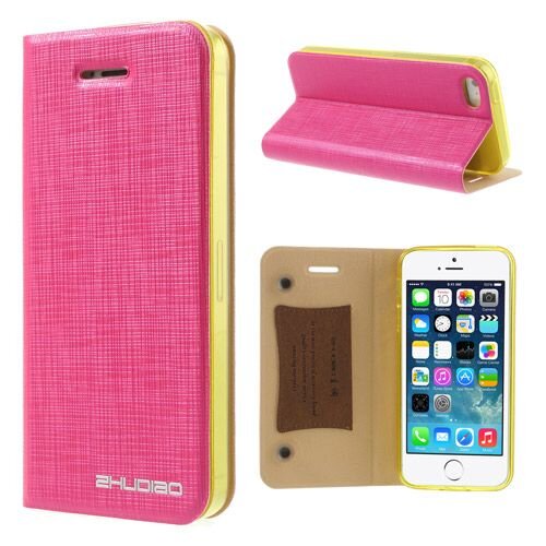 Lederen stand case iphone 5 roze Lederen stand case iphone 5 roze