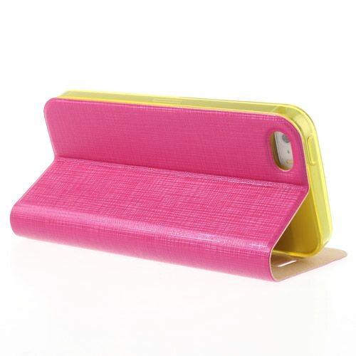 lederen stand case iphone 5 roze 6655326