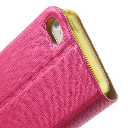 lederen stand case iphone 5 roze 6655326